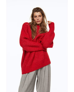 Wool-blend Rib-knit Jumper Red