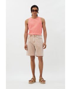 Space Washed Cord Shorts Beige