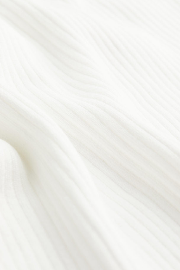 H&M Rib-knit Bodycon Dress Cream
