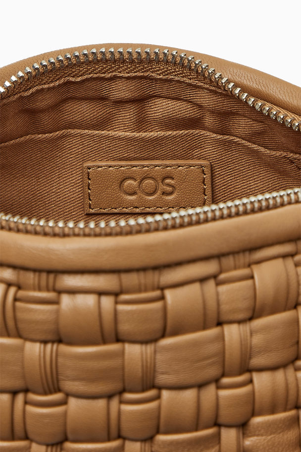 COS Braided Barrel Shoulder Bag - Leather Beige