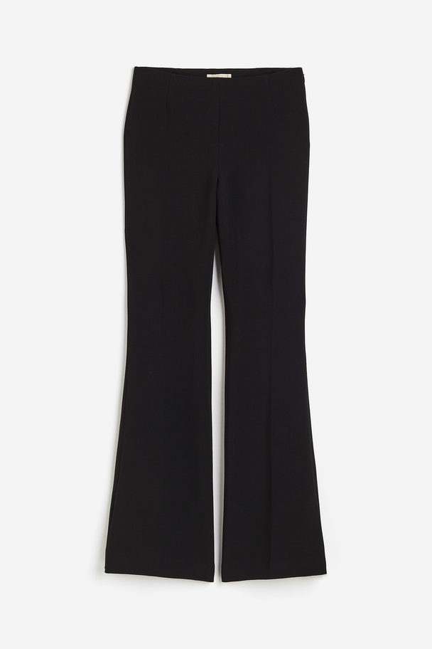 H&M Flared Twill Broek Zwart