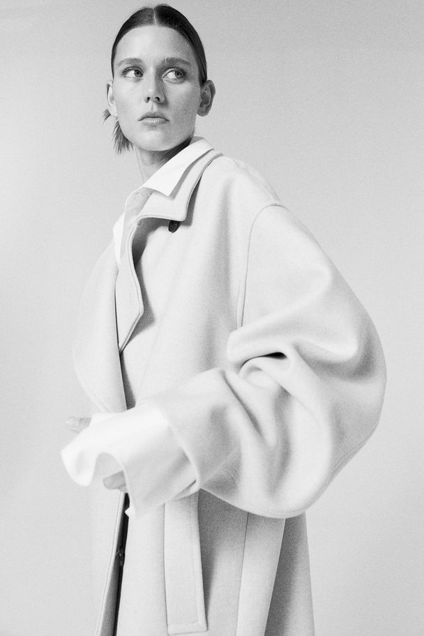 H&M Wool-blend Coat Light Beige