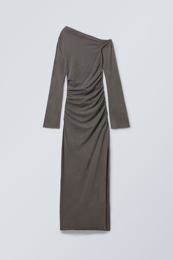 Weekday Washed Draped Maxi Dress Washed Black