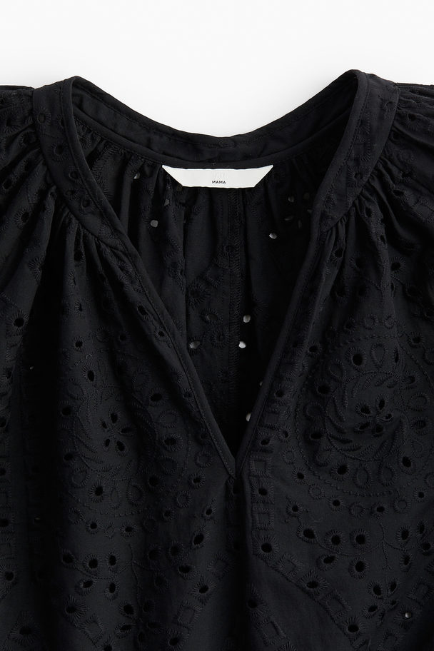 H&M Mama Broderie Anglaise Blouse Black