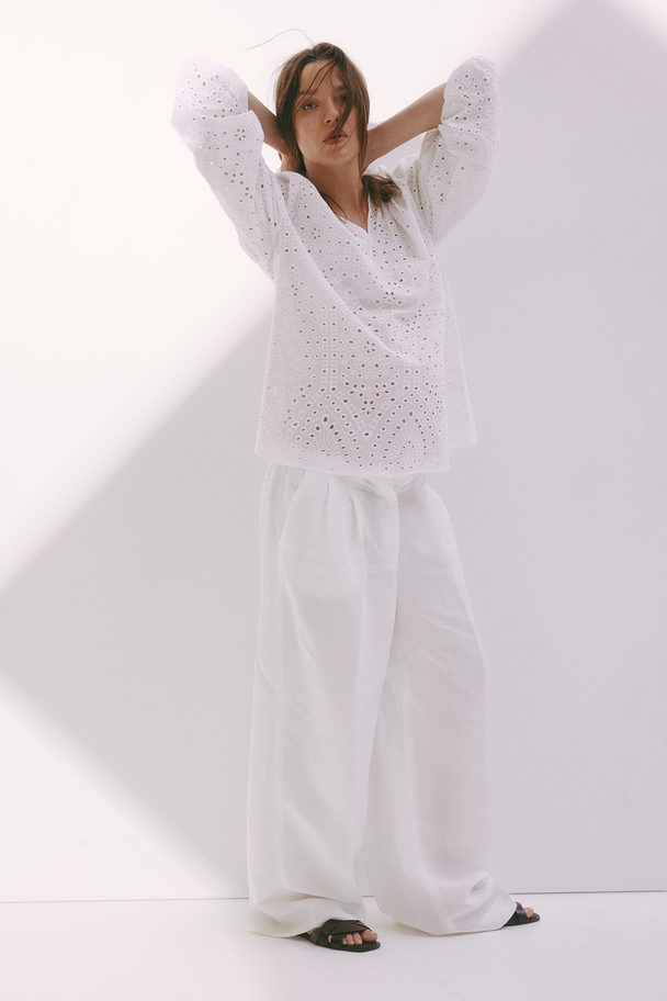 H&M Mama Broderie Anglaise Blouse White