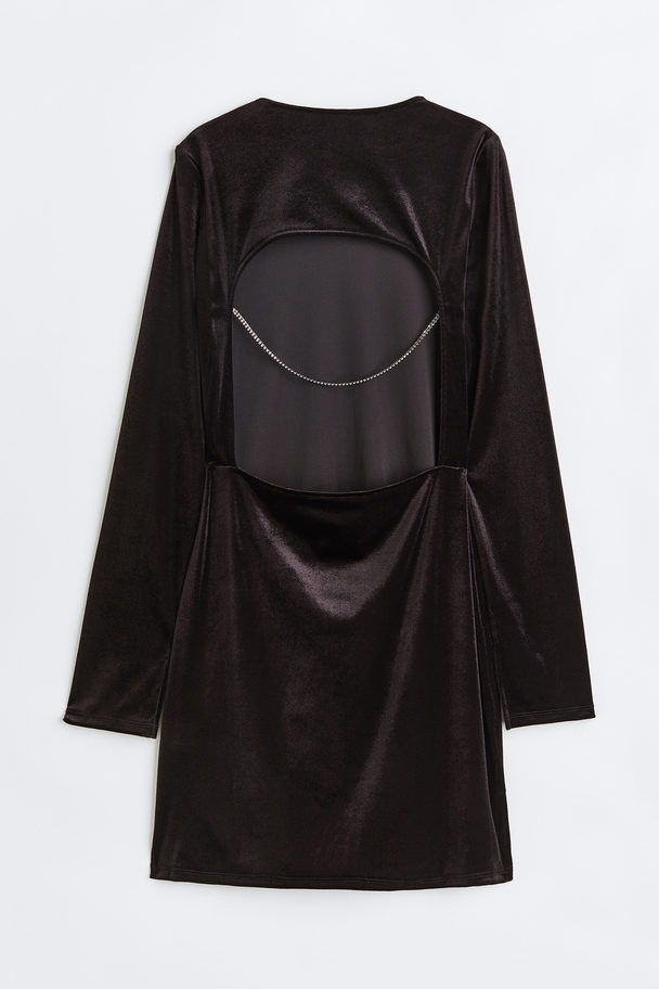 H&M Velour Dress Black
