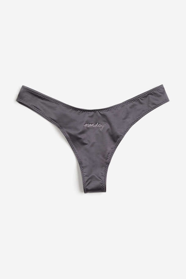 H&M 7-pack Trosa Brazilian I Satin Grå/veckodagar