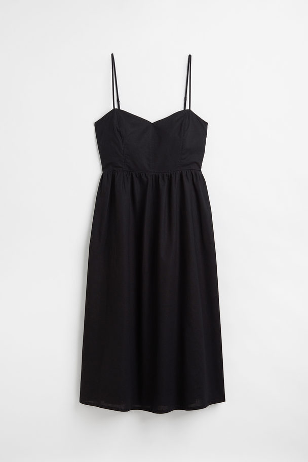 H&M H&m+ Linen-blend Dress Black