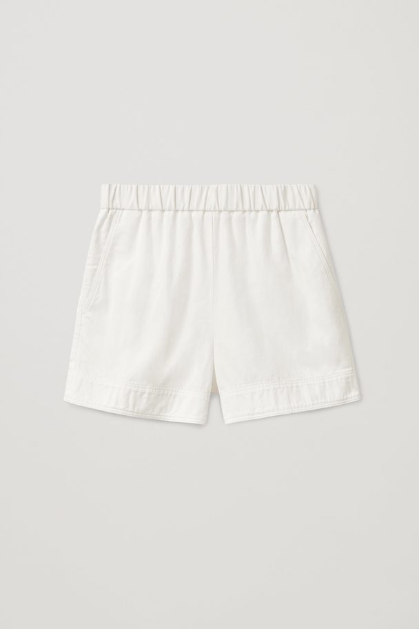 COS Elasticated Twill Shorts White