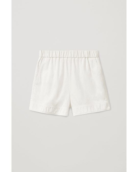 COS Elasticated Twill Shorts White