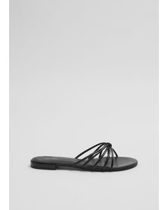 Slide in-sandaler Med Læderremme Sort