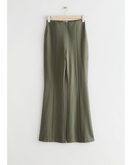 & Other Stories Flared Trousers Khaki