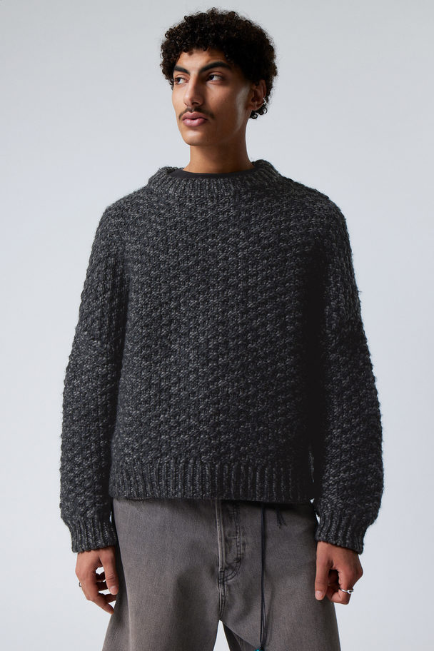 Weekday Oversized Wool Blend Sweater Black