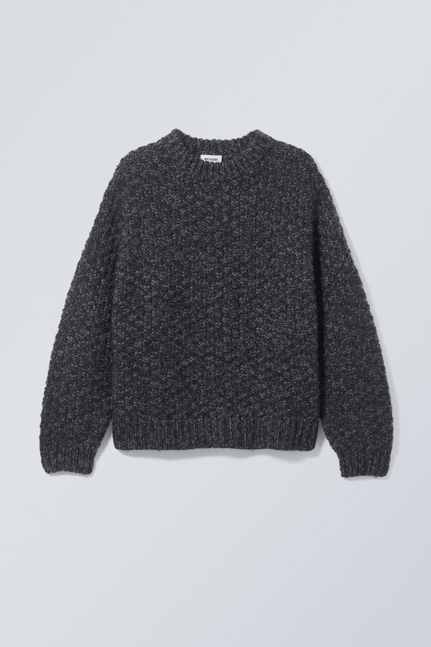 Weekday Oversized Wool Blend Sweater Black