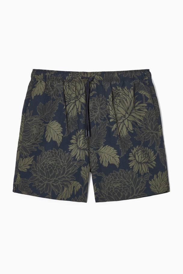 COS Floral-print Nylon Swim Shorts Navy / Green / Floral