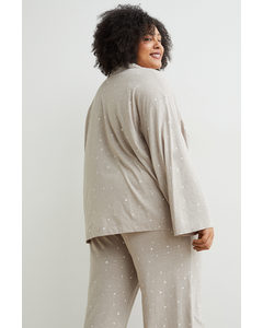H&M+ Gemusterter Pyjama Beige/Sterne