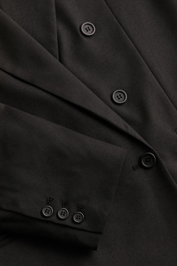 H&M Zweireihiger Blazer in Oversize-Passform Schwarz