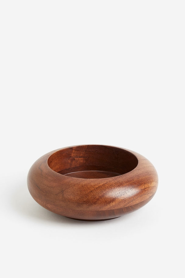 H&M HOME Small Wooden Bowl Brown