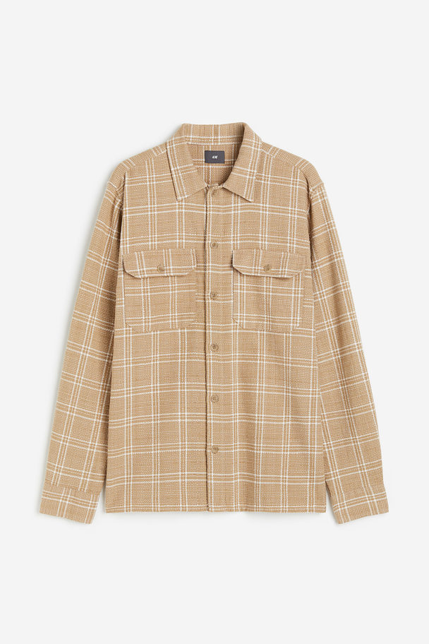 H&M Overshirt - Regular Fit Beige/geruit