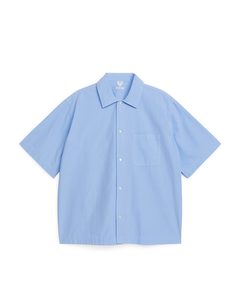 Stückgefärbtes Hemd Hellblau