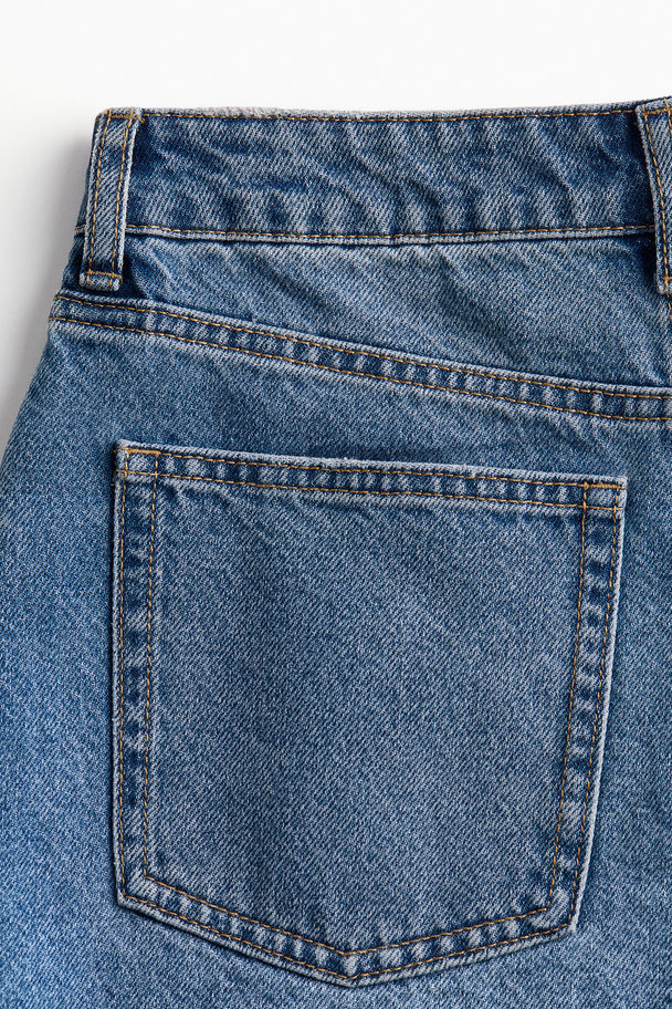 H&M Jeansshorts Med Hög Midja Denimblå