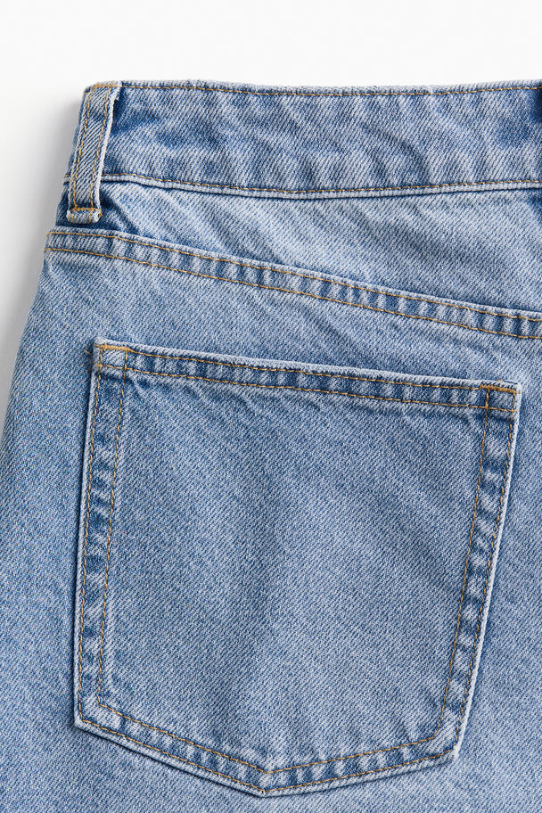 H&M High-waisted Denim Shorts Light Denim Blue