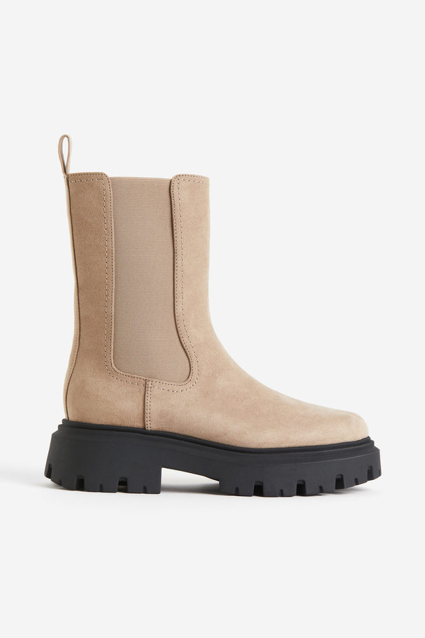 H&M Chunky Chelseaboots Beige