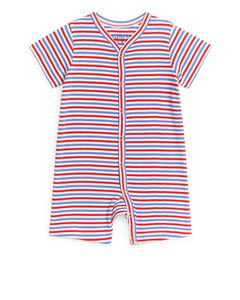Kortærmet Alt-i-en Pyjamas Rød/hvid/blå