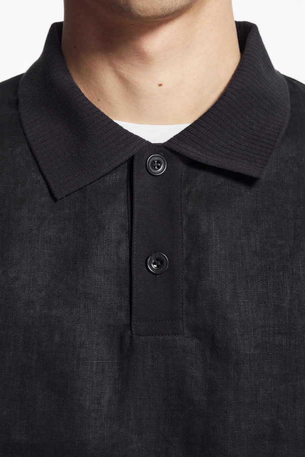 COS Contrast-panel Polo Shirt Navy