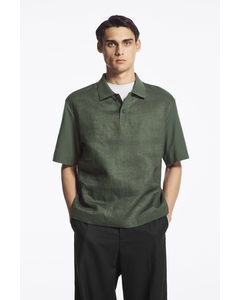 Contrast-panel Polo Shirt Green