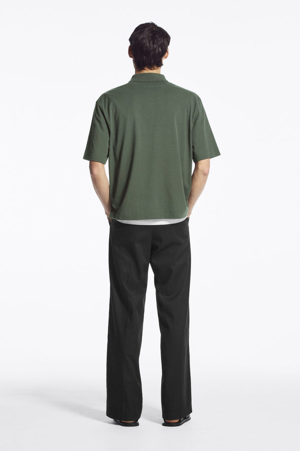 COS Contrast-panel Polo Shirt Green