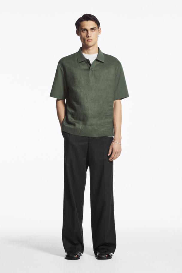 COS Contrast-panel Polo Shirt Green