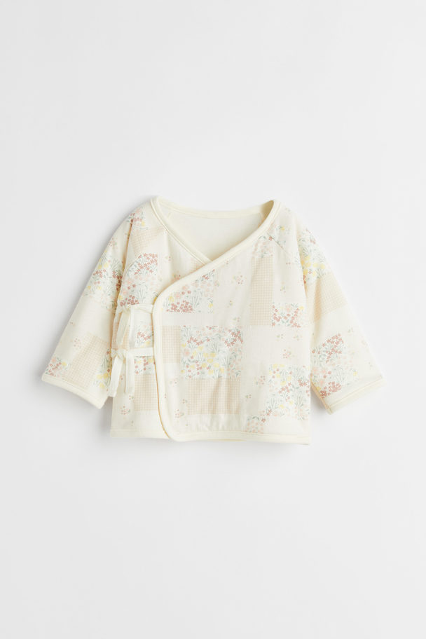 H&M Quilted Cotton Jacket Natural White/floral