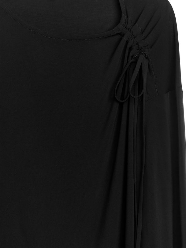 ARKET Asymmetrical Jersey Top Black