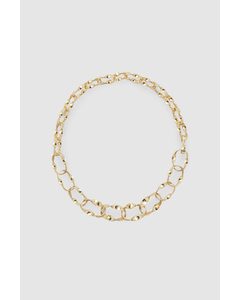 Twisted Link Short Necklace Gold