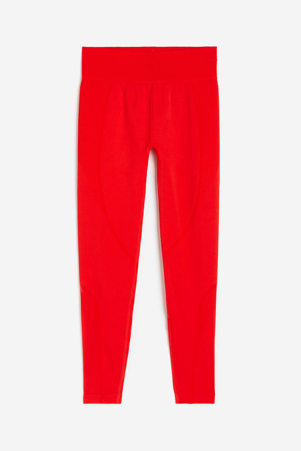 H&M Drymove™ Seamless Shaping Sports Tights Bright Red