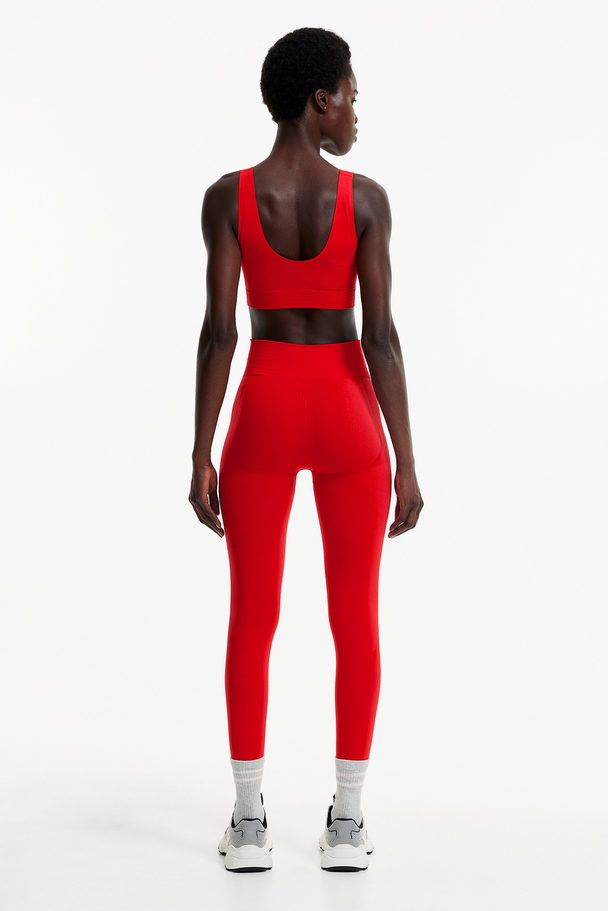 H&M Drymove™ Seamless Shaping Sports Tights Bright Red