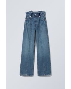 Destin Paperbag Jeans Vintage Blauw