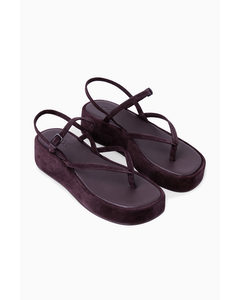 Strappy Platform Sandals Purple