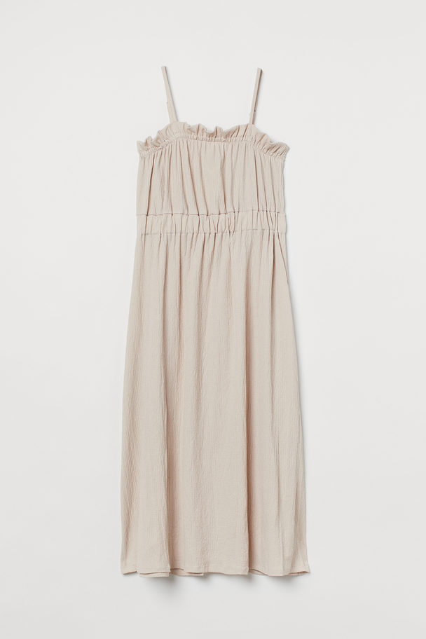 H&M Calf-length Jersey Dress Light Beige