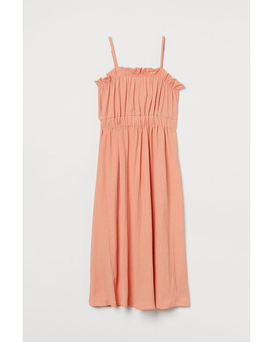 H&M Calf-length Jersey Dress Light Orange