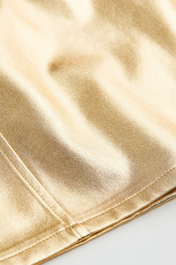 H&M Twill Mini Skirt Gold-coloured
