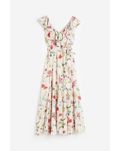 Long Chiffon Dress Cream/floral