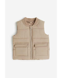 Quilted Gilet Beige