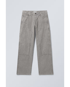 Washed Loose Carpenter Trousers Dusty Grey