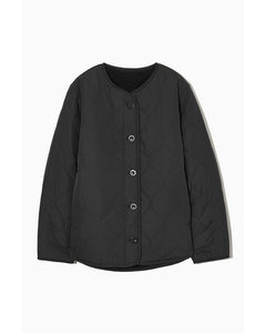 Reversible Quilted Teddy Liner Jacket  Black