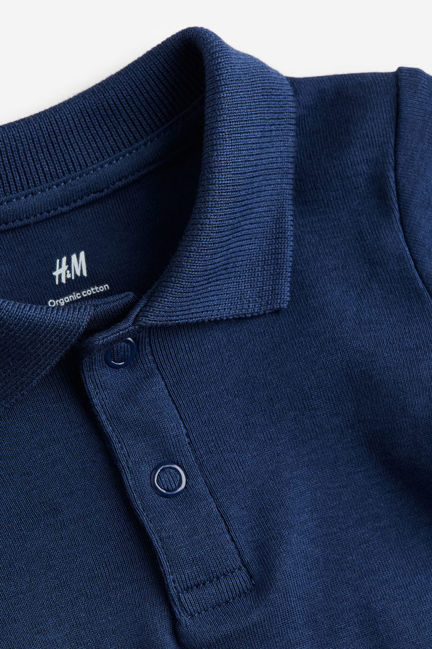 H&M Collared Bodysuit Navy Blue