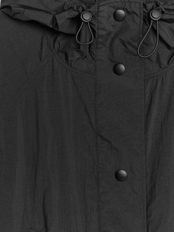 Arket Lightweight Nylon Coat Black