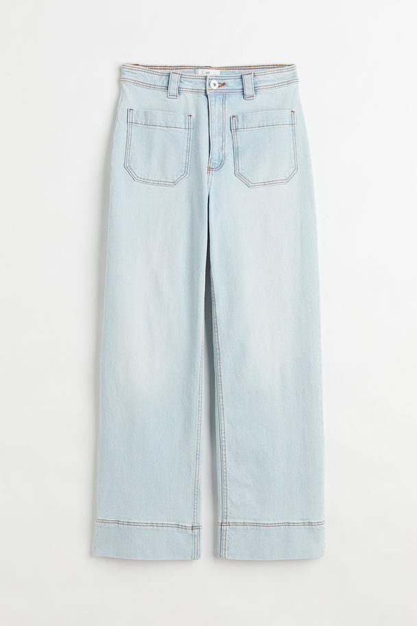 H&M Slim High Jeans Licht Denimblauw