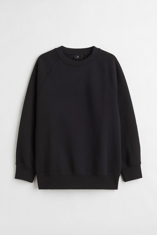 H&M Oversized Fit Sweatshirt Sort